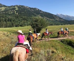 Large family groups can sign up for horseback riding adventures along the Teton foothills. All photos courtesy of the author