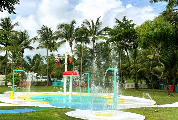 The Kidz Club at Coconut Bay has its own splash pad, playground, rock climbing wall, and more.