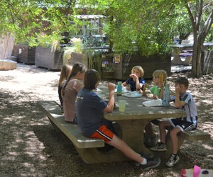 The Trails Cafe has shady outdoor seating and affordable lunch options. Photo by Amanda Schutt