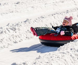 Drive about four hours to Gaitlinburg's Ober Mountain for its 350-foot snow tubing track with a 50-foot drop! Photo courtesy of Ober Mountain