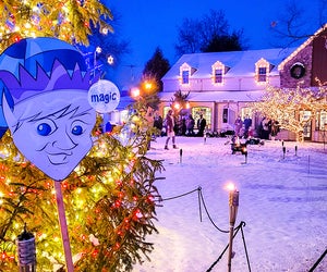 Celebrate winter at Peddler's Village with live fire artistry and ice carving demonstrations. Photo courtesy of Peddler's Village
