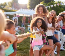 Tug of war makes for a fun party game for large groups.
